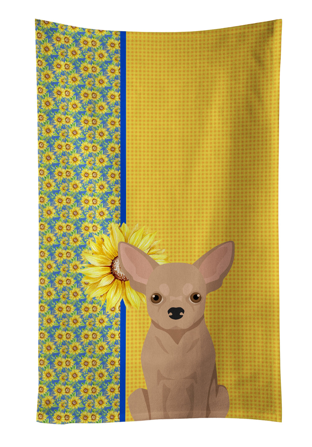 Buy this Summer Sunflowers Cream Chihuahua Kitchen Towel