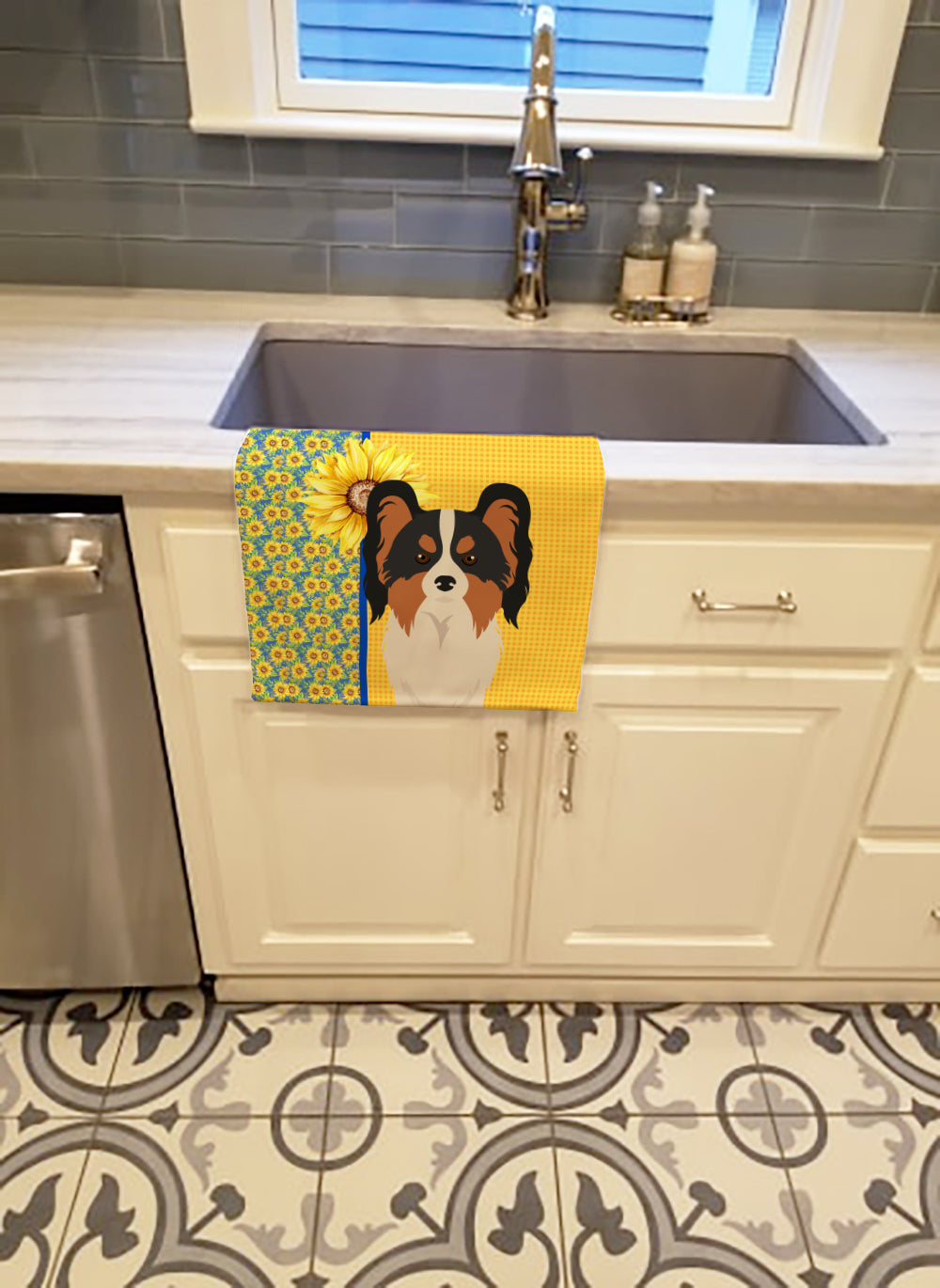 Buy this Summer Sunflowers Tricolor Papillon Kitchen Towel