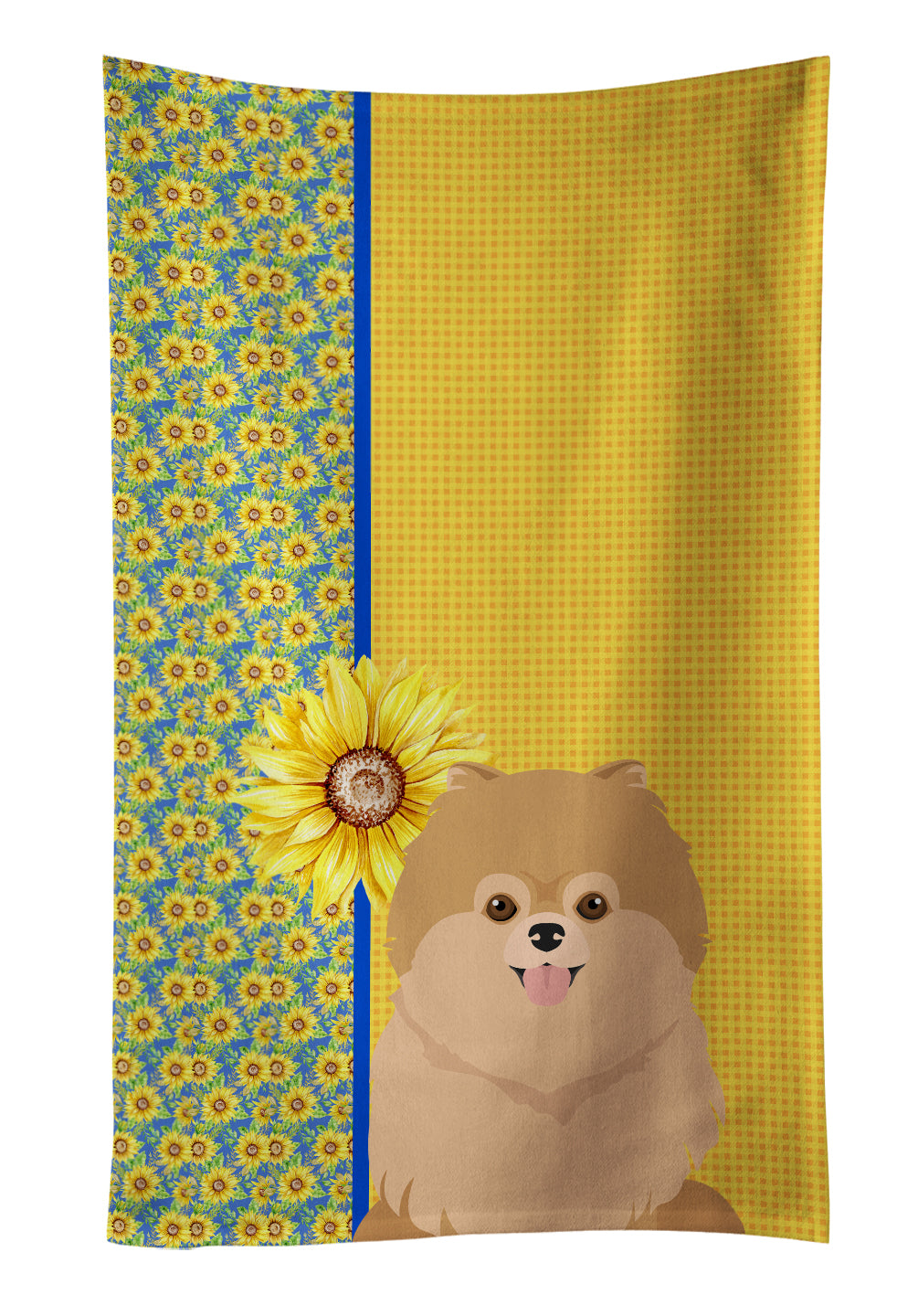Buy this Summer Sunflowers Orange Pomeranian Kitchen Towel