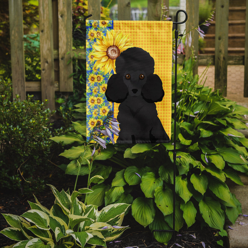 Summer Sunflowers Toy Black Poodle Flag Garden Size