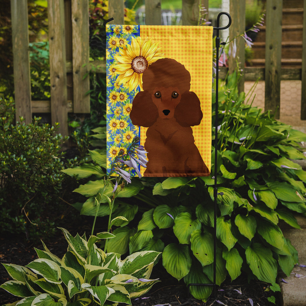 Summer Sunflowers Toy Red Poodle Flag Garden Size