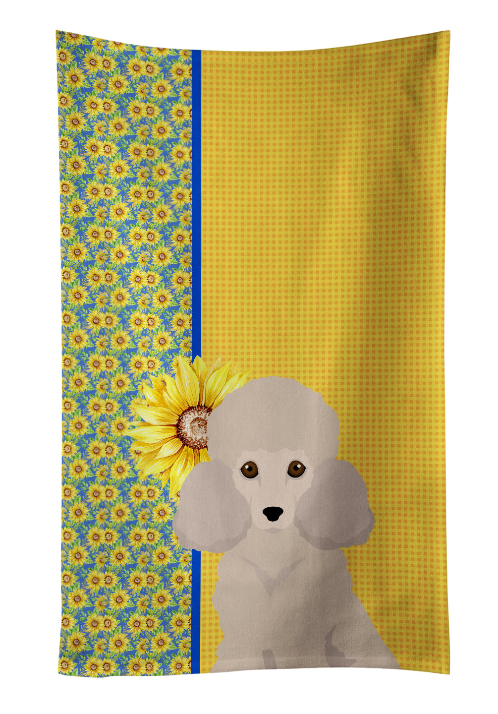 Buy this Summer Sunflowers Toy Cream Poodle Kitchen Towel