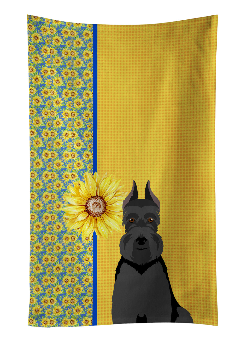 Buy this Summer Sunflowers Black Schnauzer Kitchen Towel