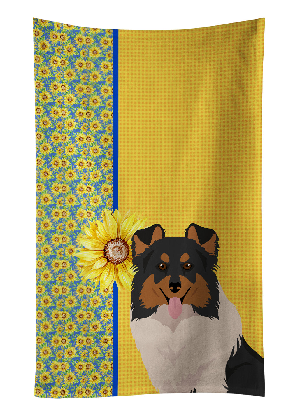 Buy this Summer Sunflowers Tricolor Sheltie Kitchen Towel