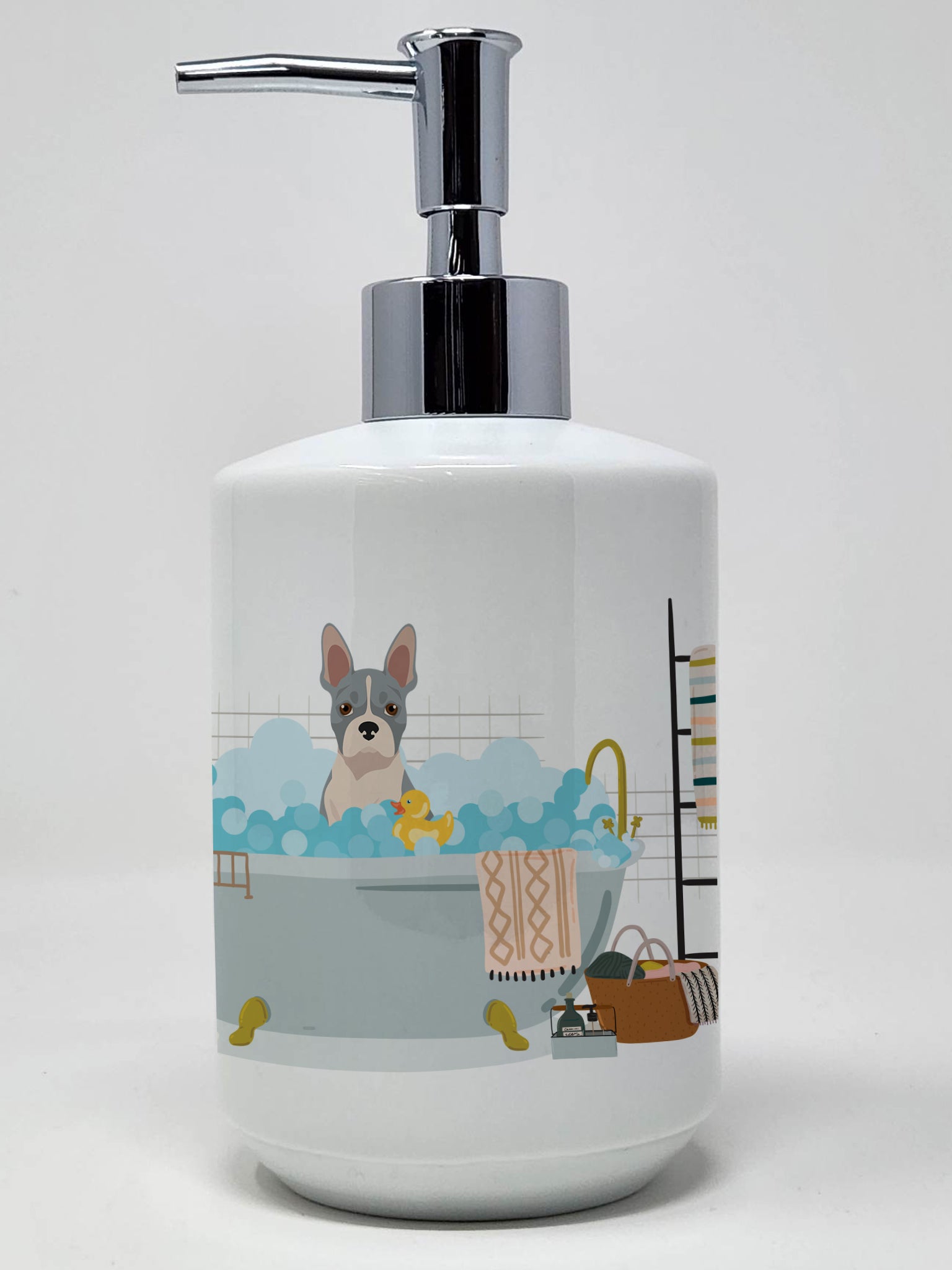 Buy this Blue Boston Terrier Ceramic Soap Dispenser