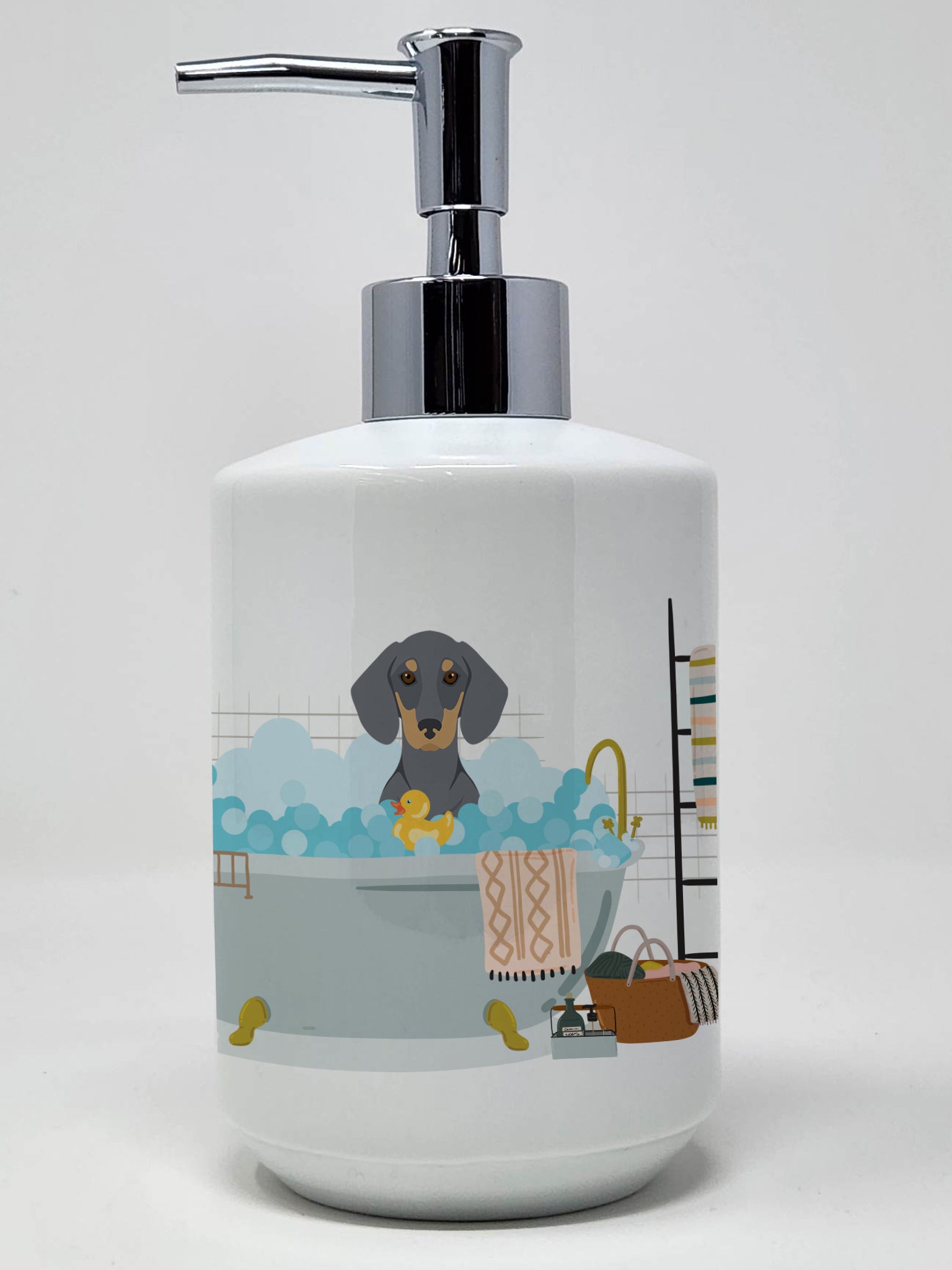 Buy this Blue and Tan Dachshund Ceramic Soap Dispenser