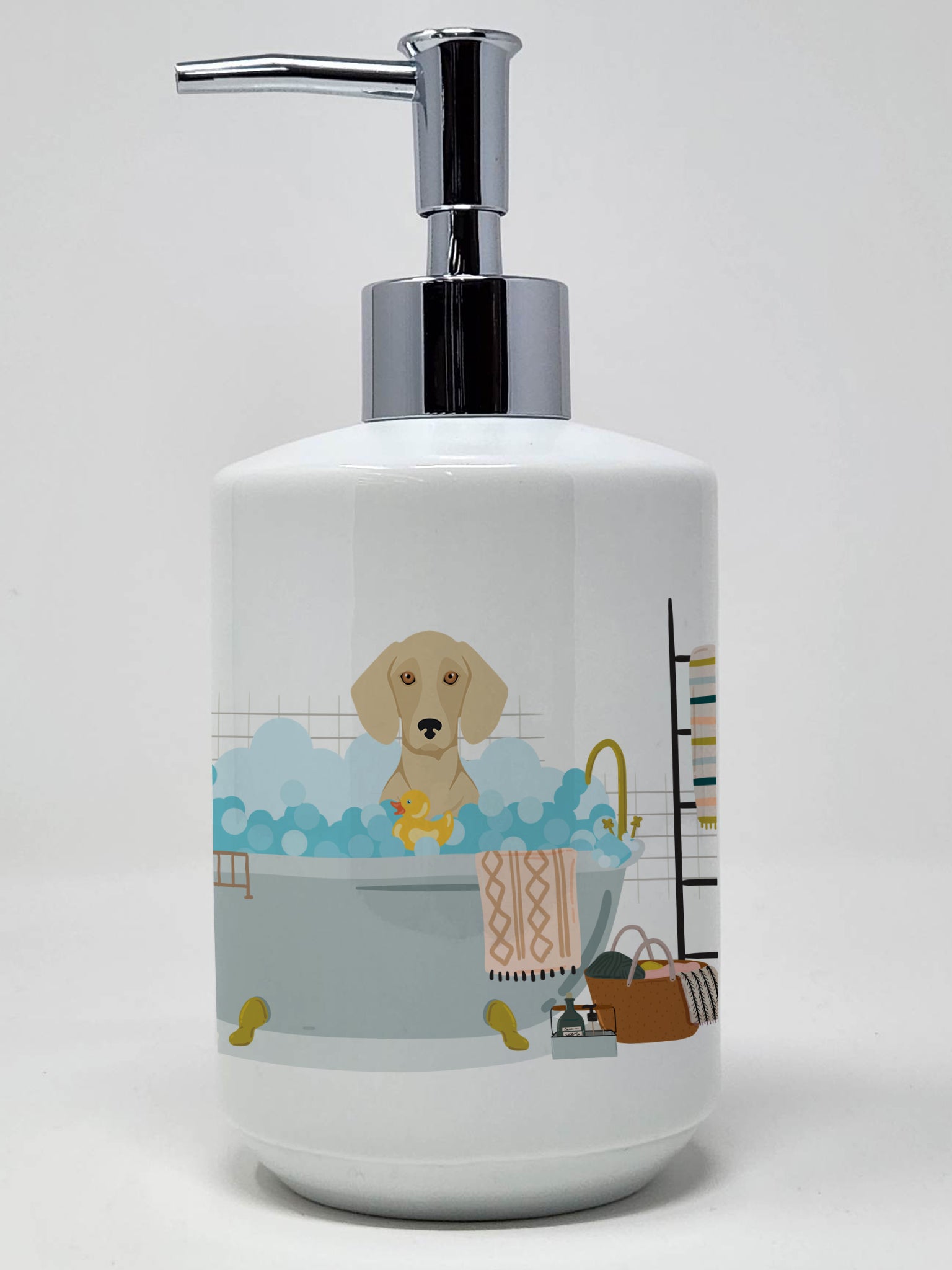 Buy this Cream Dachshund Ceramic Soap Dispenser