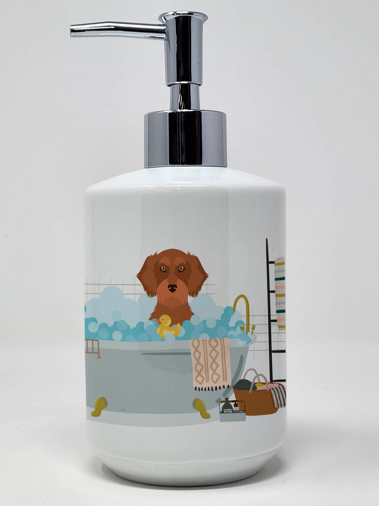 Buy this Wirehair Red Dachshund Ceramic Soap Dispenser