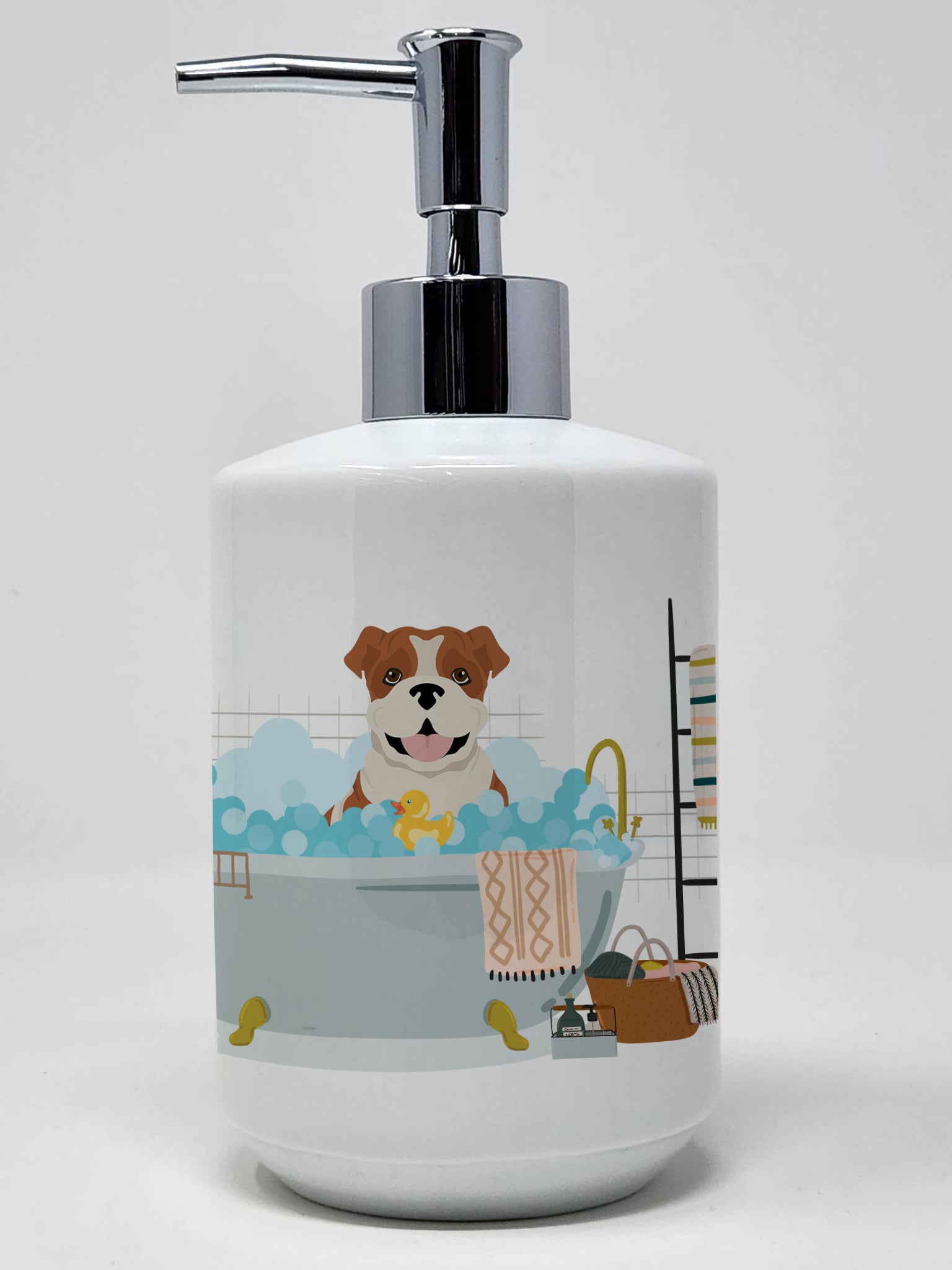 Buy this Red English Bulldog Ceramic Soap Dispenser