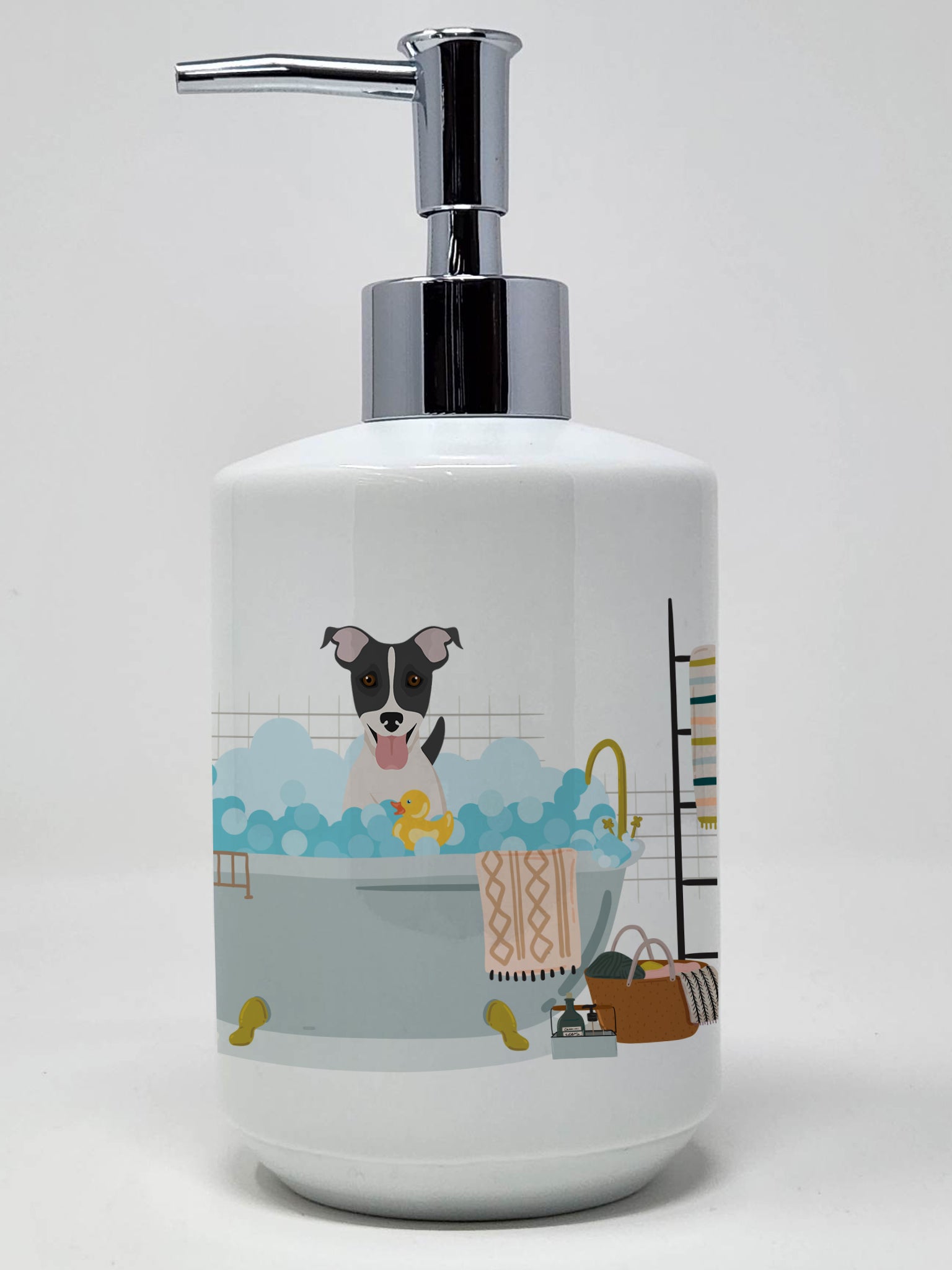 Buy this Black White Smooth Jack Russell Terrier Ceramic Soap Dispenser