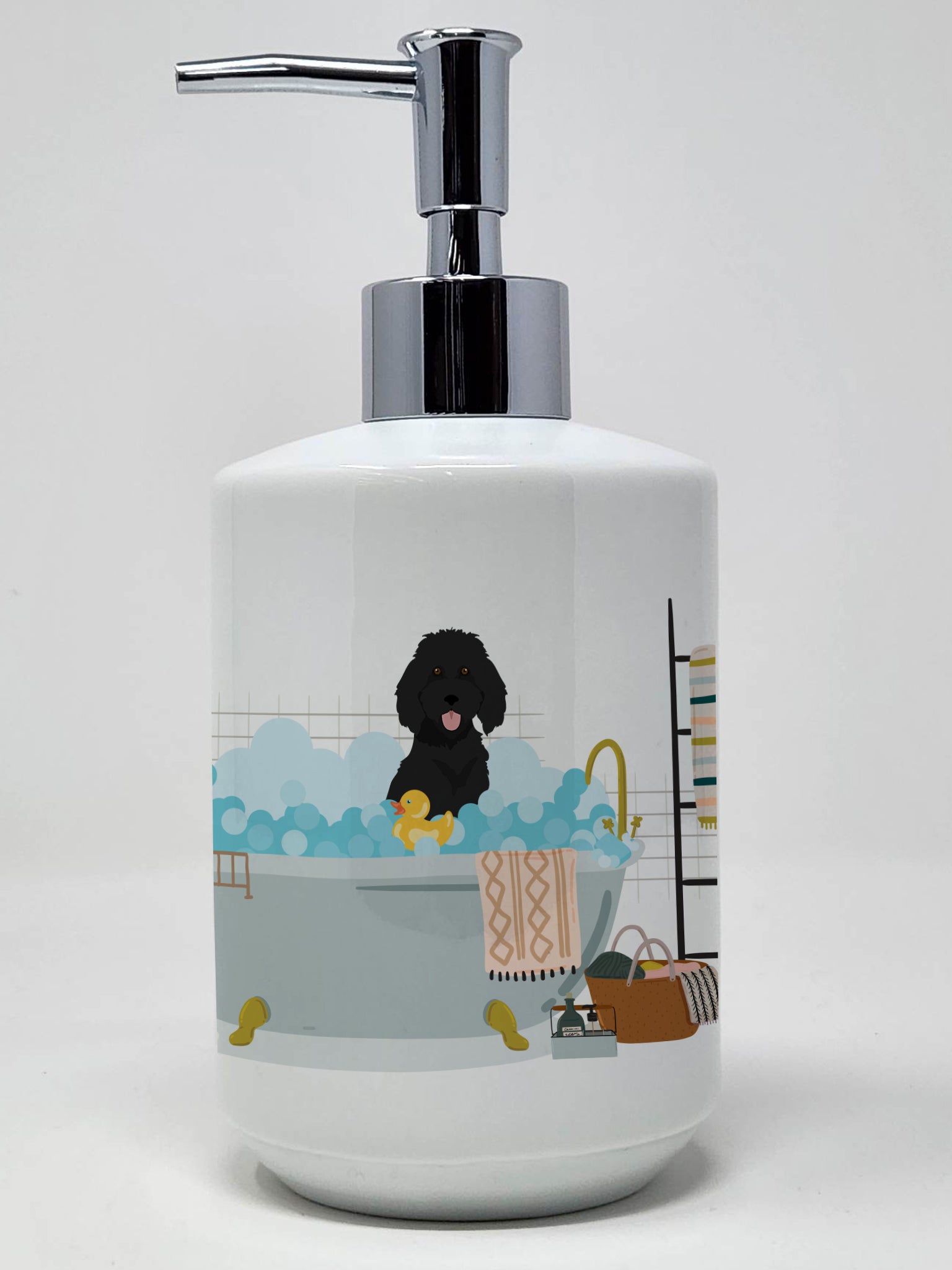 Buy this Standard Black Poodle Ceramic Soap Dispenser