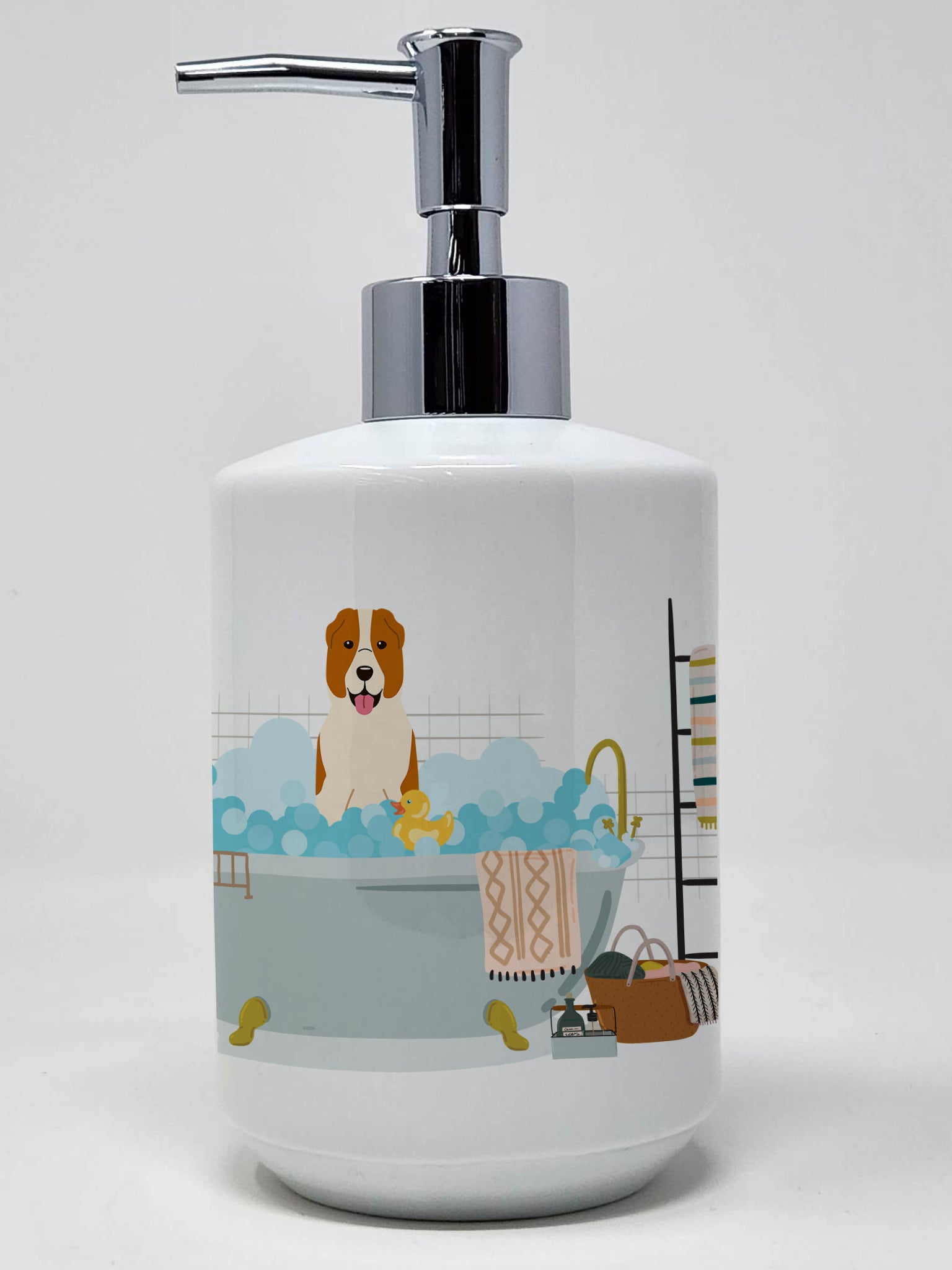 Buy this Central Asian Shepherd Dog in Bathtub Ceramic Soap Dispenser