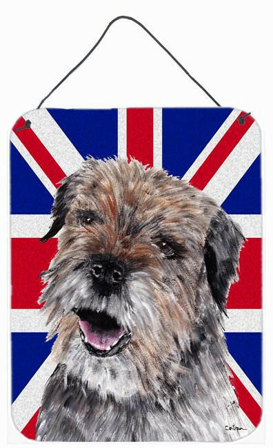 Border Terrier with Engish Union Jack British Flag Wall or Door Hanging Prints SC9865DS1216 by Caroline's Treasures