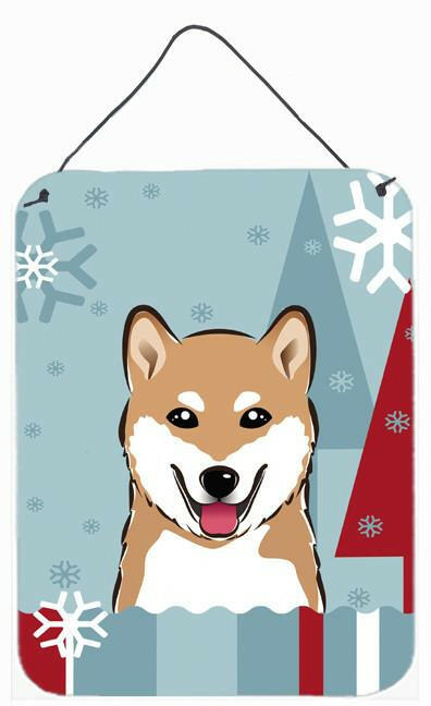 Winter Holiday Shiba Inu Wall or Door Hanging Prints BB1721DS1216 by Caroline's Treasures