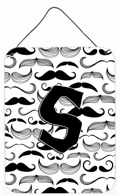 Letter S Moustache Initial Wall or Door Hanging Prints CJ2009-SDS1216 by Caroline's Treasures