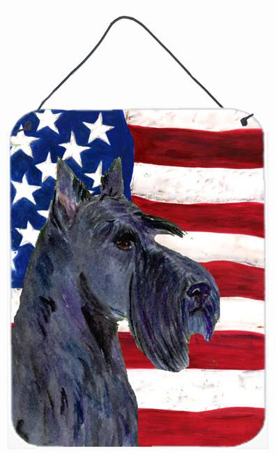 USA American Flag with Scottish Terrier Wall or Door Hanging Prints by Caroline's Treasures