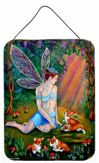 Fairy in the woods with her Corgis Wall or Door Hanging Prints 7295DS1216 by Caroline's Treasures