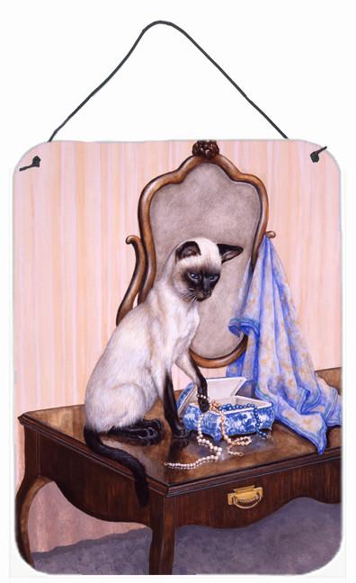 On The Dresser Siamese cat Wall or Door Hanging Prints BDBA0242DS1216 by Caroline's Treasures