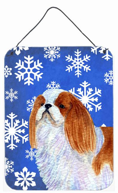 English Toy Spaniel Winter Snowflakes Holiday Wall or Door Hanging Prints by Caroline's Treasures