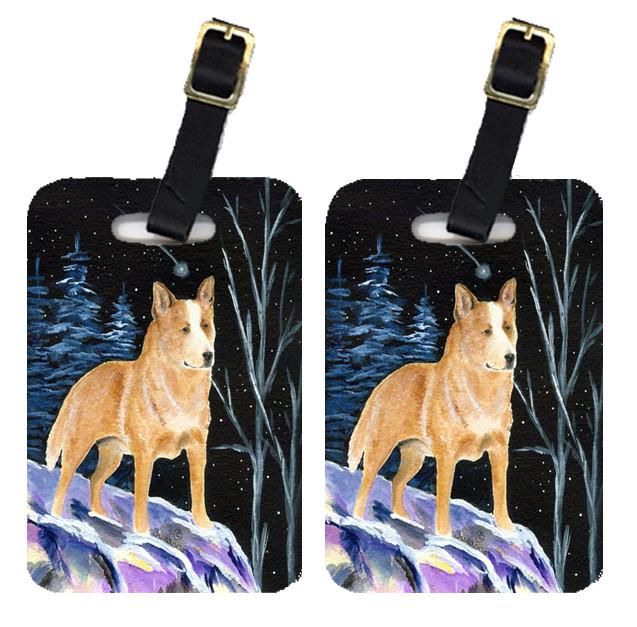Starry Night Australian Cattle Dog Luggage Tags Pair of 2 by Caroline's Treasures