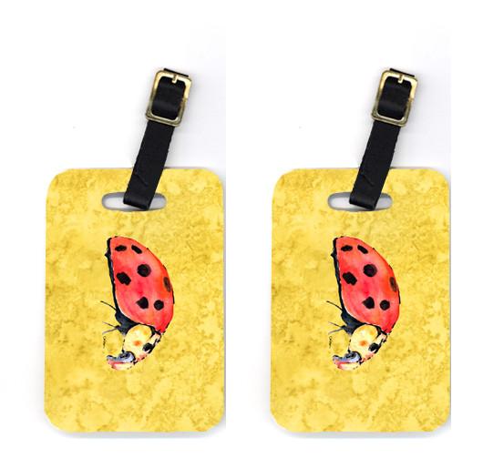 Pair of Lady Bug on Yellow Luggage Tags by Caroline's Treasures