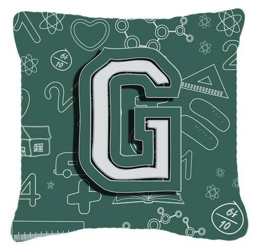Letter G Back to School Initial Canvas Fabric Decorative Pillow CJ2010-GPW1414 by Caroline's Treasures