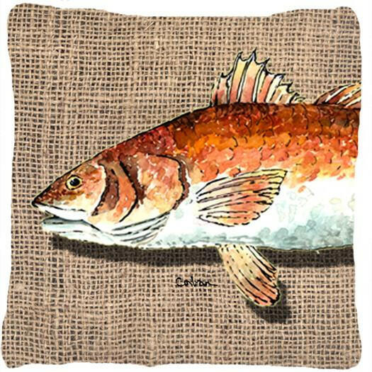 Red Fish Decorative   Canvas Fabric Pillow - the-store.com