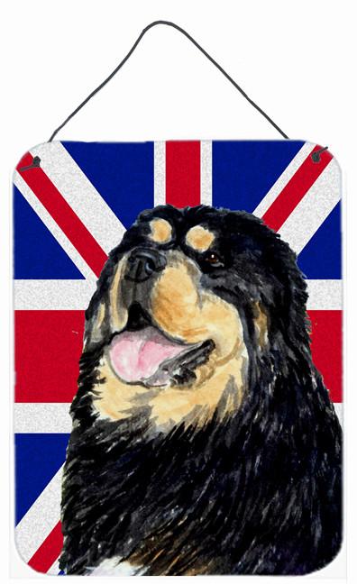 Tibetan Spaniel with English Union Jack British Flag Wall or Door Hanging Prints SS4954DS1216 by Caroline's Treasures