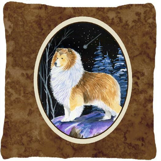 Starry Night Sheltie Decorative   Canvas Fabric Pillow by Caroline's Treasures