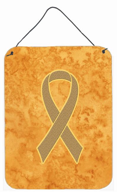 Peach Ribbon for Uterine Cancer Awareness Wall or Door Hanging Prints AN1219DS1216 by Caroline&#39;s Treasures