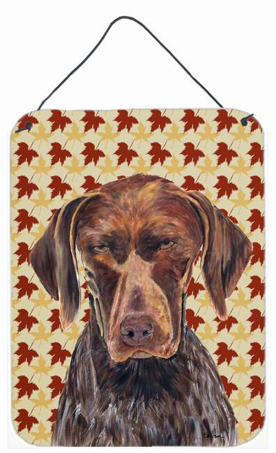 German Shorthaired Pointer Fall Leaves Portrait Wall or Door Hanging Prints by Caroline's Treasures