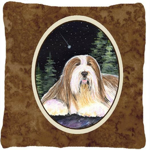 Starry Night Bearded Collie Decorative   Canvas Fabric Pillow by Caroline's Treasures