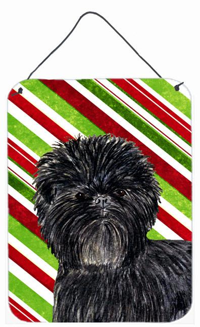 Affenpinscher Candy Cane Holiday Christmas Metal Wall or Door Hanging Prints by Caroline's Treasures