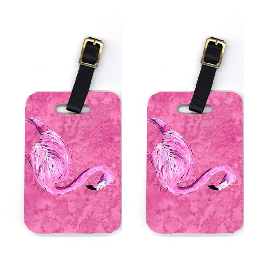 Pair of Flamingo on Pink Luggage Tags by Caroline's Treasures