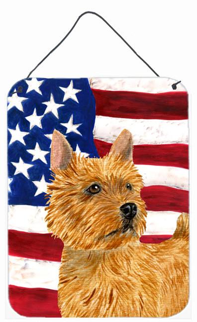 USA American Flag with Norwich Terrier Wall or Door Hanging Prints by Caroline's Treasures