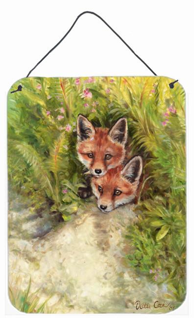 Fox Cubs Peepers by Debbie Cook Wall or Door Hanging Prints CDCO0324DS1216 by Caroline's Treasures