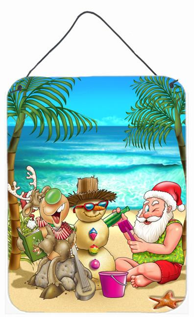 Beach Christmas Santa Claus and Sandman Wall or Door Hanging Prints APH5148DS1216 by Caroline's Treasures