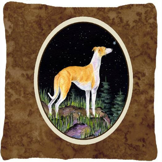 Starry Night Whippet Decorative   Canvas Fabric Pillow by Caroline's Treasures