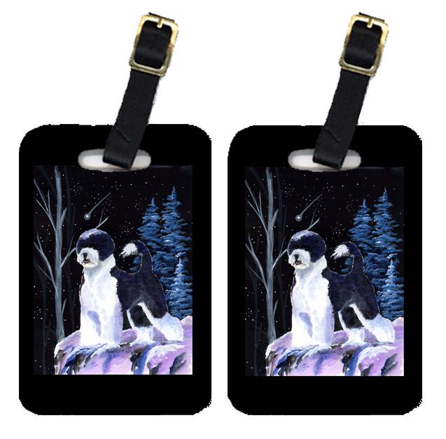 Starry Night Portuguese Water Dog Luggage Tags Pair of 2 by Caroline's Treasures