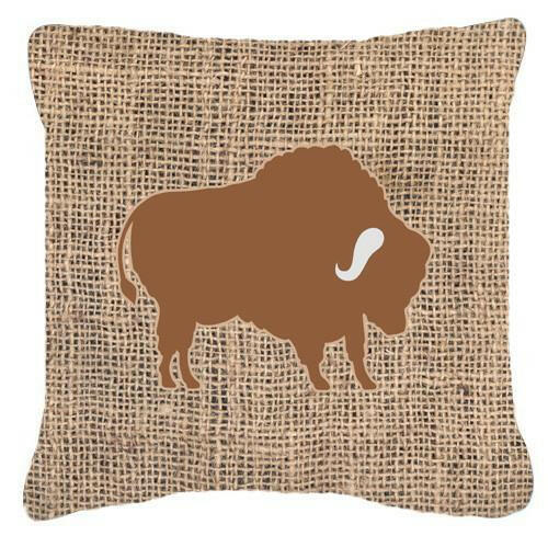 Buffalo Burlap and Brown   Canvas Fabric Decorative Pillow BB1127 - the-store.com