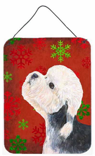 Dandie Dinmont Terrier Red Snowflakes Christmas Wall or Door Hanging Prints by Caroline's Treasures