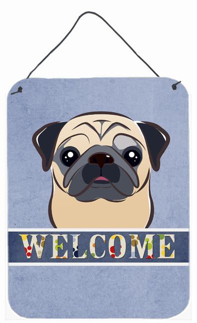 Fawn Pug Welcome Wall or Door Hanging Prints BB1448DS1216 by Caroline's Treasures