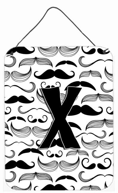 Letter X Moustache Initial Wall or Door Hanging Prints CJ2009-XDS1216 by Caroline's Treasures