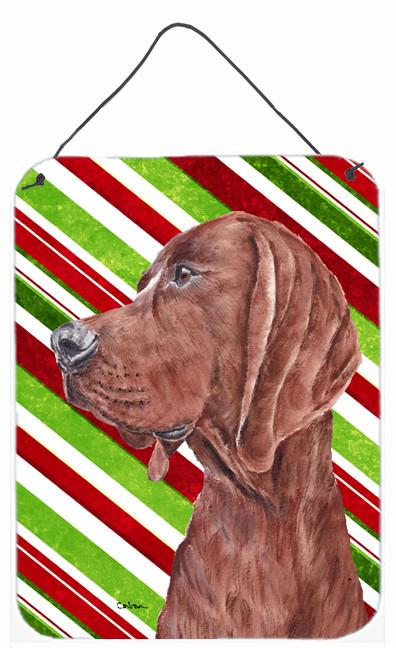 Redbone Coonhound Candy Cane Christmas Wall or Door Hanging Prints SC9803DS1216 by Caroline's Treasures