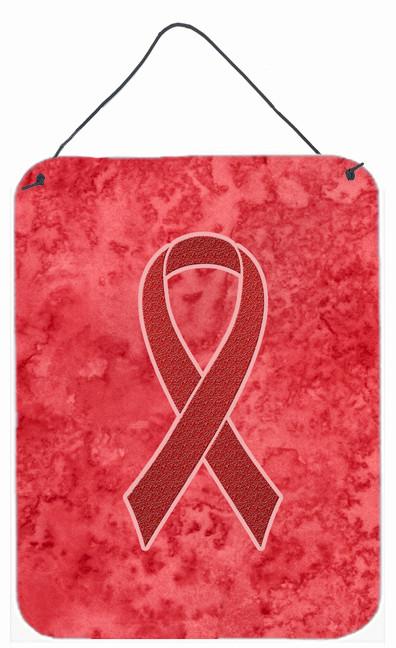 Red Ribbon for Aids Awareness Wall or Door Hanging Prints AN1213DS1216 by Caroline's Treasures