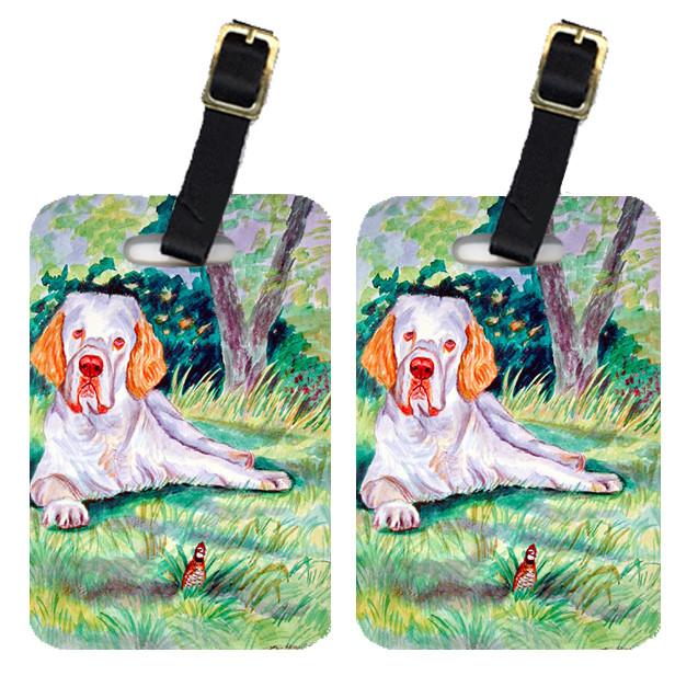 Pair of 2 Clumber Spaniel Luggage Tags by Caroline's Treasures
