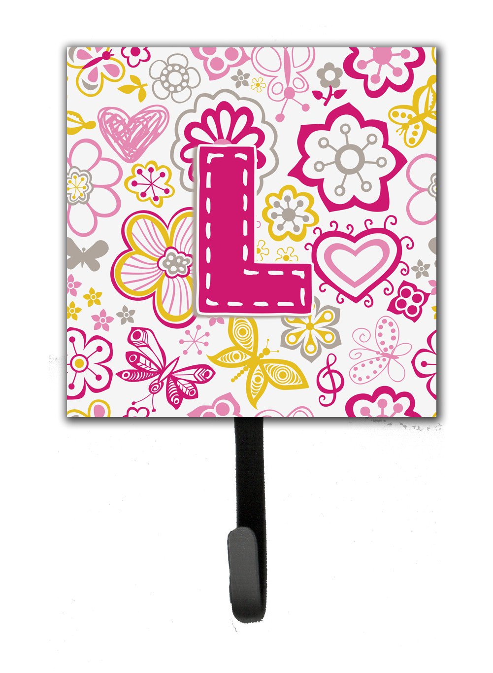 Letter L Flowers and Butterflies Pink Leash or Key Holder CJ2005-LSH4 by Caroline's Treasures