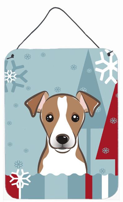 Winter Holiday Jack Russell Terrier Wall or Door Hanging Prints BB1756DS1216 by Caroline's Treasures