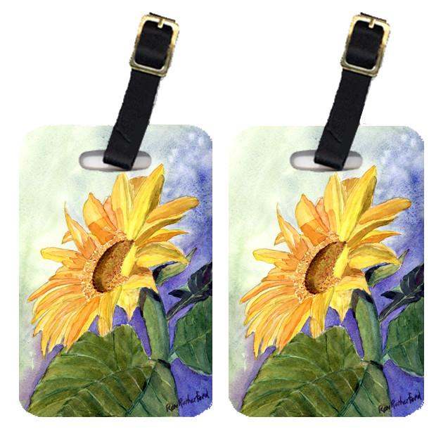 Pair of 2 Flower - Sunflower Luggage Tags by Caroline's Treasures