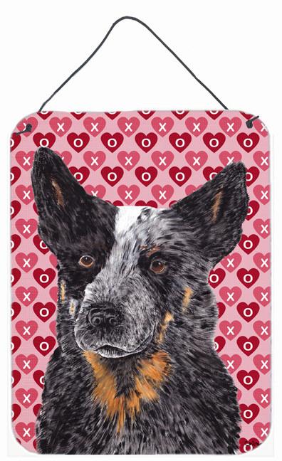 Australian Cattle Dog Hearts Love and Valentine's Day Wall Door Hanging Prints by Caroline's Treasures